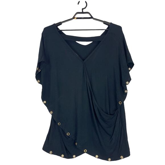 Poetic Justice top black Kira Grommet Trim - Picture 4 of 6